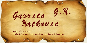 Gavrilo Matković vizit kartica